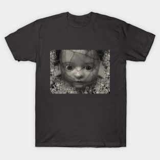 Creepy Doll Sepia Tone Mug,coffee mug,t-shirt,sticker,tote,bag,apparel,magnet,pin,hoodie,pillow T-Shirt